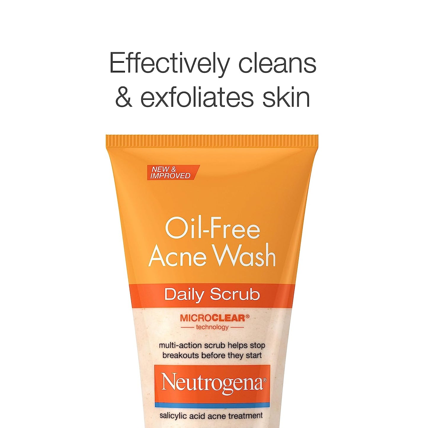 Neutrogena Oil-Free Acne Face Scrub, 2% Salicylic Acid Acne Treatment Medicine, Daily Face Wash to Help Prevent Breakouts, Oil Free Exfoliating Facial Cleanser for Acne-Prone Skin, 4.2 Fl. Oz