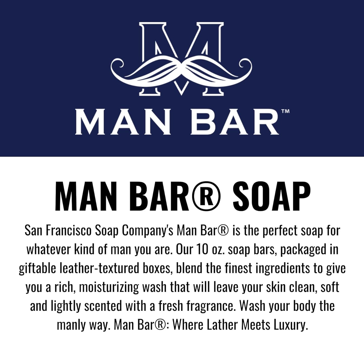 Man Bar 3-Piece Gift Set - No Harmful Chemicals - Good for All Skin Types - Made in the USA