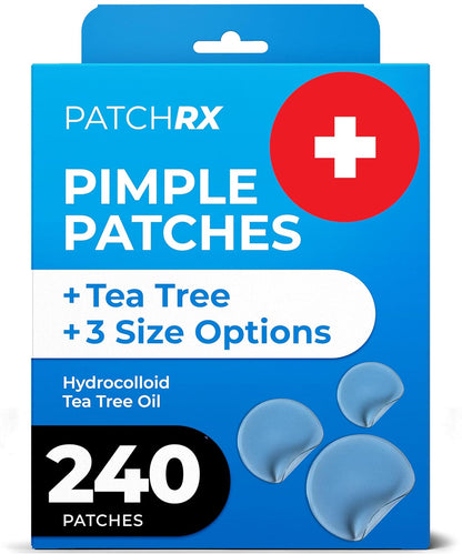 Pimple Patches for Face (240 Patches), Hydrocolloid Acne Patches with Tea Tree Oil, Pimple Patch Pimple Stickers - Hydrocolloid Patch Acne Dots - Acne Pimple Patches for Face - Zit Patches